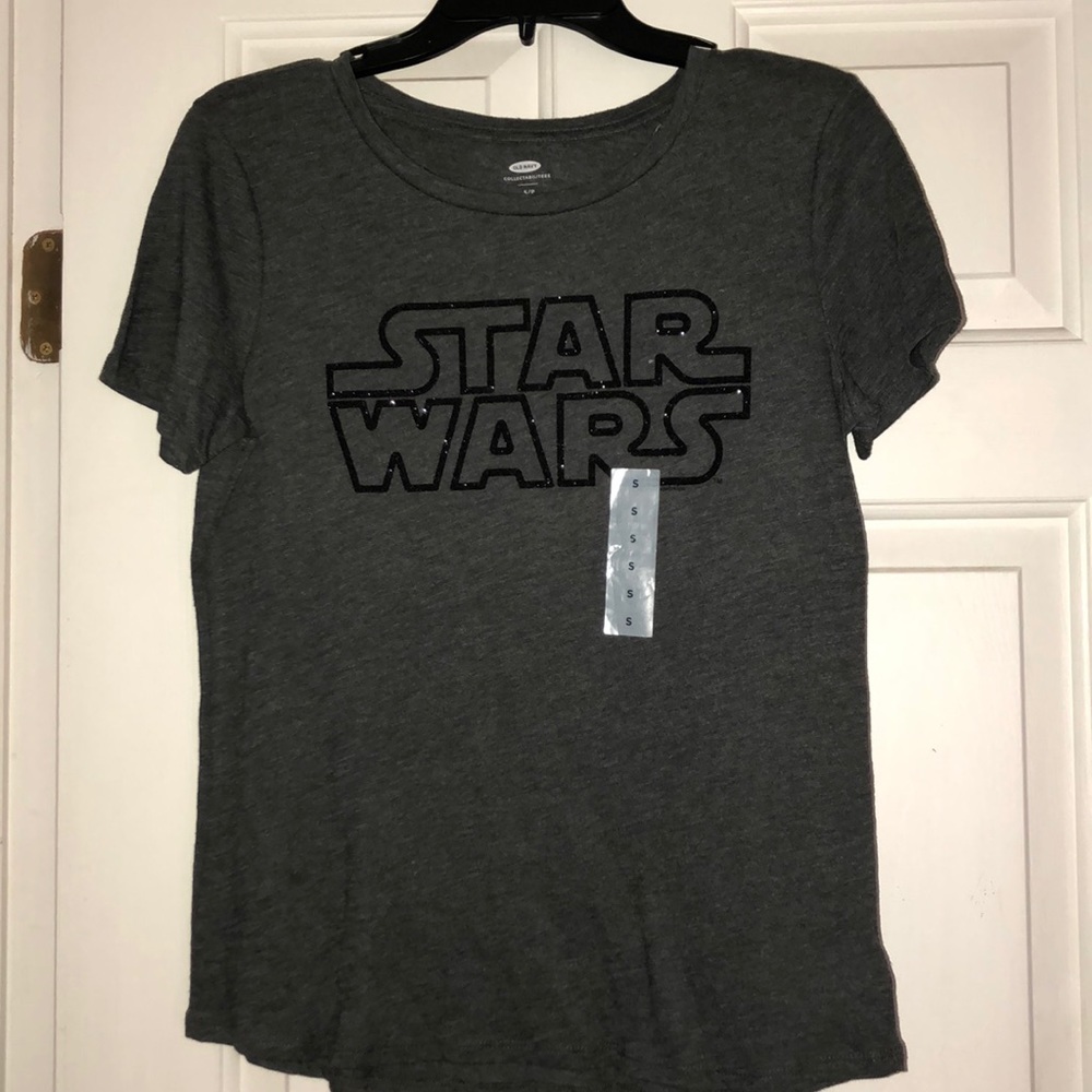 Gray and glitter Star Wars graphic tee